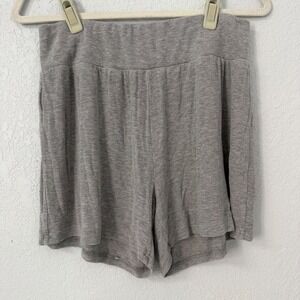 Cozy Earth Womens Grey Ribbed Knit Bamboo Lounge Pajama Shorts Size M